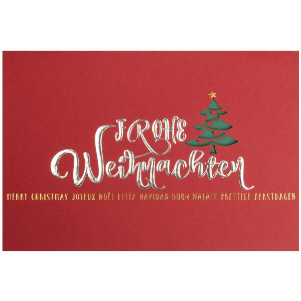 919-109  rote Weihnachtskarte mit internationalem Text