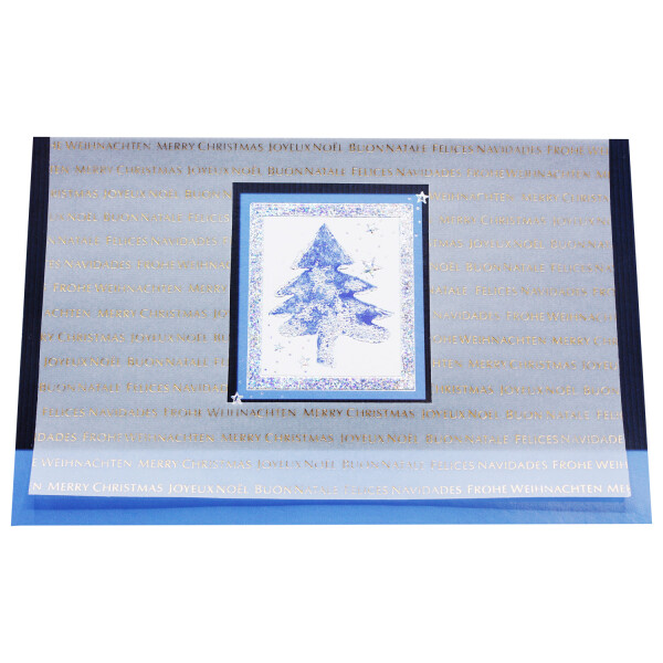 9478 Weihnachtskarte Motiv Tanne mit internationalem Text