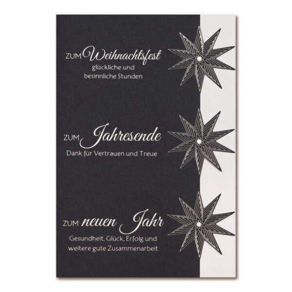96321 Weihnachtskarte Motiv Sterne mit Text