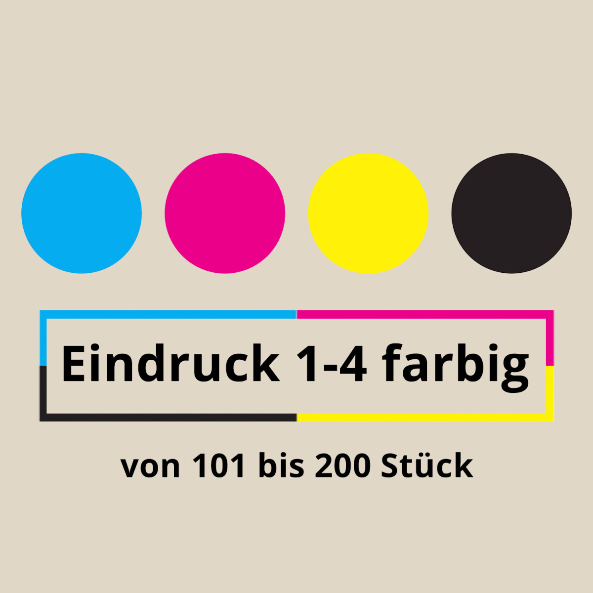 Eindruck 1-4 farbig von 101 bis 200 Stück