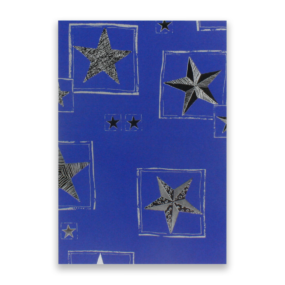 27162 ARTOZ Weihnachtskarte blau mit silber Sterne