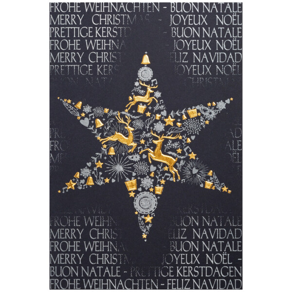 919-222 Weihnachtskarte Folienprägung perlmut und gold