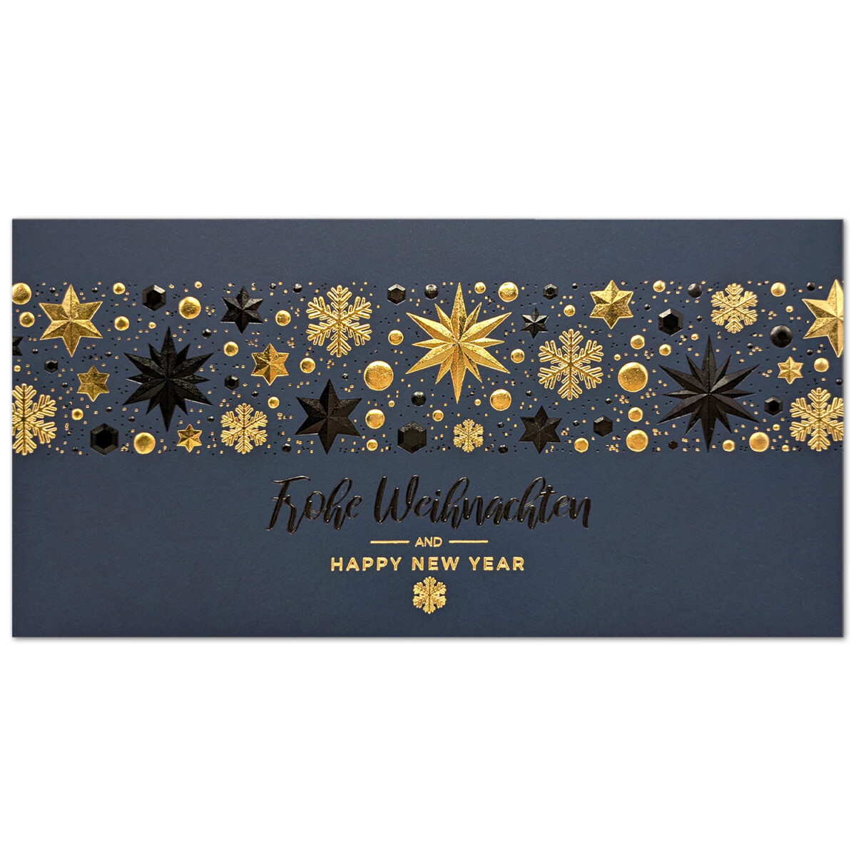 925-301 dunkelblaue Weihnachtskarte Sterne