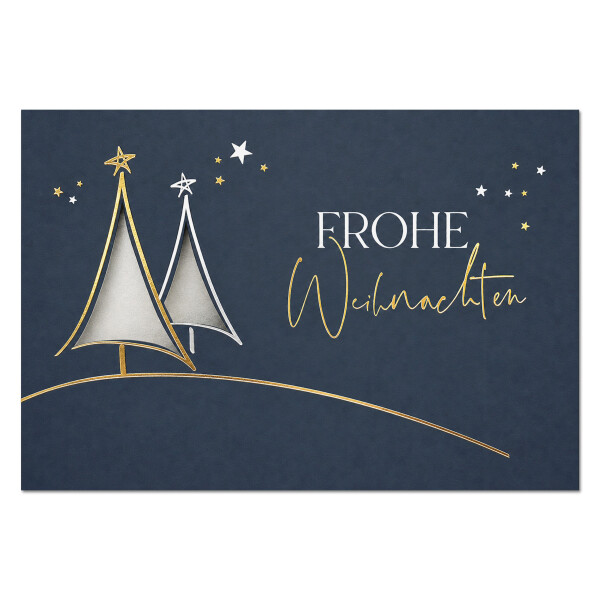 926-101 dunkelblaue Weihnachtskarte mit Text