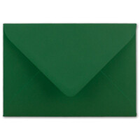 100x Brief-Umschläge Format B6 - Dunkel-Grün- 12 x 17,5 cm - Nassklebung mit spitzer Klappe - 110 g/m² - Einladungs-Kuverts