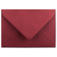 100x Brief-Umschläge Format B6 - Dunkel-Rot- 12 x 17,5 cm - Nassklebung mit spitzer Klappe - 110 g/m² - Einladungs-Kuverts
