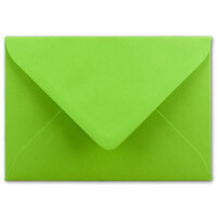 100x Brief-Umschläge Format B6 - Hell-Grün- 12 x 17,5 cm - Nassklebung mit spitzer Klappe - 110 g/m² - Einladungs-Kuverts
