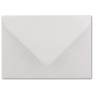100x Brief-Umschläge Format B6 - Natur-Weiß- 12 x 17,5 cm - Nassklebung mit spitzer Klappe - 110 g/m² - Einladungs-Kuverts