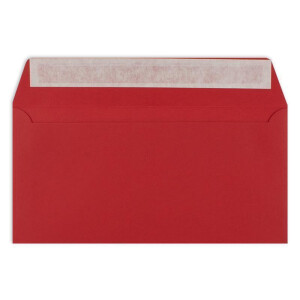 100 Brief-Umschläge DIN Lang - Rosen-Rot - 110 g/m² - 11 x 22 cm - sehr formstabil - Haftklebung - Qualitätsmarke: FarbenFroh by GUSTAV NEUSER