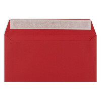 100 Brief-Umschläge DIN Lang - Rosen-Rot - 110 g/m² - 11 x 22 cm - sehr formstabil - Haftklebung - Qualitätsmarke: FarbenFroh by GUSTAV NEUSER