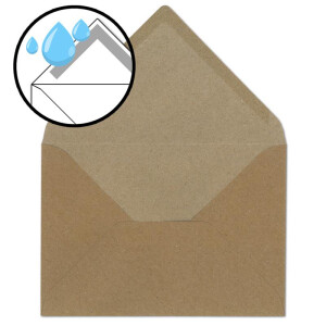 100x Vintage-Umschläge DIN B6 125 x 176 mm Kraftpapier 100 g/m² braun Recycling Brief-Umschläge Nassklebung - UmWelt by GUSTAV NEUSER