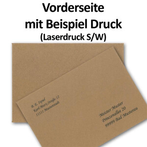 100x Vintage-Umschläge DIN B6 125 x 176 mm Kraftpapier 100 g/m² braun Recycling Brief-Umschläge Nassklebung - UmWelt by GUSTAV NEUSER