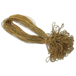 100 Stück Schmuck-Gummiband Metallic GOLD für Einladungskarten mit Einlegeblatt - für Klappkarten A6 B6 DIN Lang Quadratisch A5 mit schöner Schlaufe