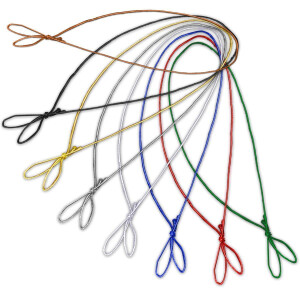 100 Stück Schmuck-Gummiband Metallic GOLD für Einladungskarten mit Einlegeblatt - für Klappkarten A6 B6 DIN Lang Quadratisch A5 mit schöner Schlaufe