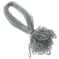 100 Stück Schmuck-Gummiband Mettalic SILBER für Einladungskarten mit Einlegeblatt - für Klappkarten A6 B6 DIN Lang Quadratisch A5 mit schöner Schlaufe