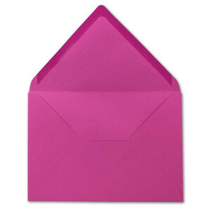 100x Brief-Umschläge Format B6 - Amarena gerippt- 12 x 17,5 cm - Nassklebung mit spitzer Klappe - 110 g/m² - Einladungs-Kuverts