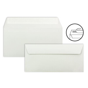 100 Brief-Umschläge DIN Lang - Hellgrau - 110 g/m² - 11 x 22 cm - sehr formstabil - Haftklebung - Qualitätsmarke: FarbenFroh by GUSTAV NEUSER