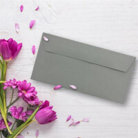 50 Brief-Umschläge DIN Lang - Graphitgrau / Dunkelgrau - 110 g/m² - 11 x 22 cm - sehr formstabil - Haftklebung - Qualitätsmarke: FarbenFroh by GUSTAV NEUSER