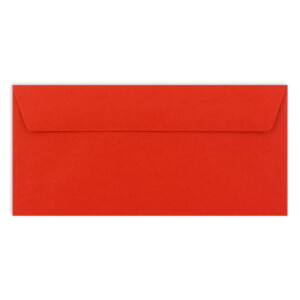 100 Brief-Umschläge DIN Lang - leuchtendes Rot - 110 g/m² - 11 x 22 cm - sehr formstabil - Haftklebung - Qualitätsmarke: FarbenFroh by GUSTAV NEUSER