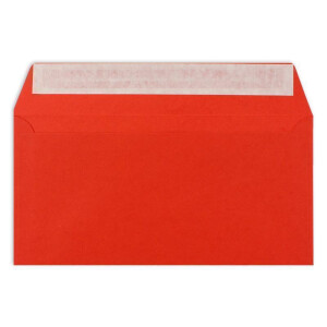 100 Brief-Umschläge DIN Lang - leuchtendes Rot - 110 g/m² - 11 x 22 cm - sehr formstabil - Haftklebung - Qualitätsmarke: FarbenFroh by GUSTAV NEUSER