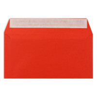 100 Brief-Umschläge DIN Lang - leuchtendes Rot - 110 g/m² - 11 x 22 cm - sehr formstabil - Haftklebung - Qualitätsmarke: FarbenFroh by GUSTAV NEUSER