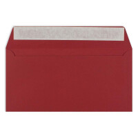 50 Brief-Umschläge DIN Lang - Dunkel-Rot - 110 g/m² - 11 x 22 cm - sehr formstabil - Haftklebung - Qualitätsmarke: FarbenFroh by GUSTAV NEUSER