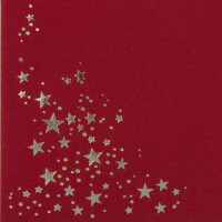 50x Briefumschläge mit Metallic Sternen - DIN Lang - Silber geprägter Sternenregen - Farbe: dunkelrot, Nassklebung, 120 g/m² - 110 x 220 mm - ideal für Weihnachten
