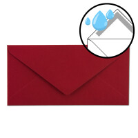 50x Briefumschläge mit Metallic Sternen - DIN Lang - Silber geprägter Sternenregen - Farbe: dunkelrot, Nassklebung, 120 g/m² - 110 x 220 mm - ideal für Weihnachten