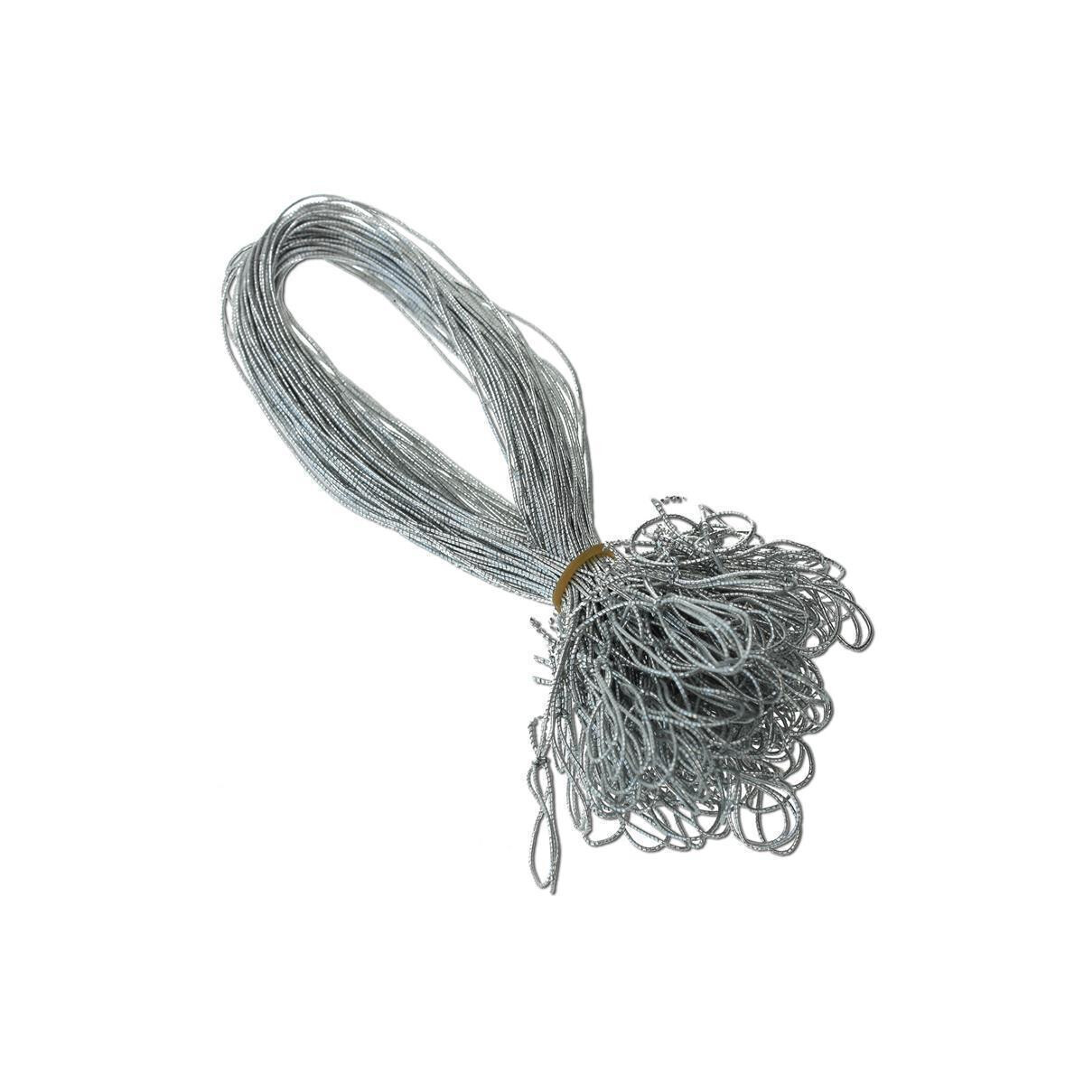 50 Stück Schmuck-Gummiband Metallic SILBER für...