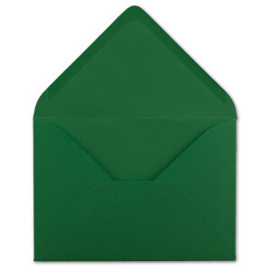 50x Brief-Umschläge Format B6 - Dunkel-Grün- 12 x 17,5 cm - Nassklebung mit spitzer Klappe - 110 g/m² - Einladungs-Kuverts