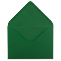 50x Brief-Umschläge Format B6 - Dunkel-Grün- 12 x 17,5 cm - Nassklebung mit spitzer Klappe - 110 g/m² - Einladungs-Kuverts