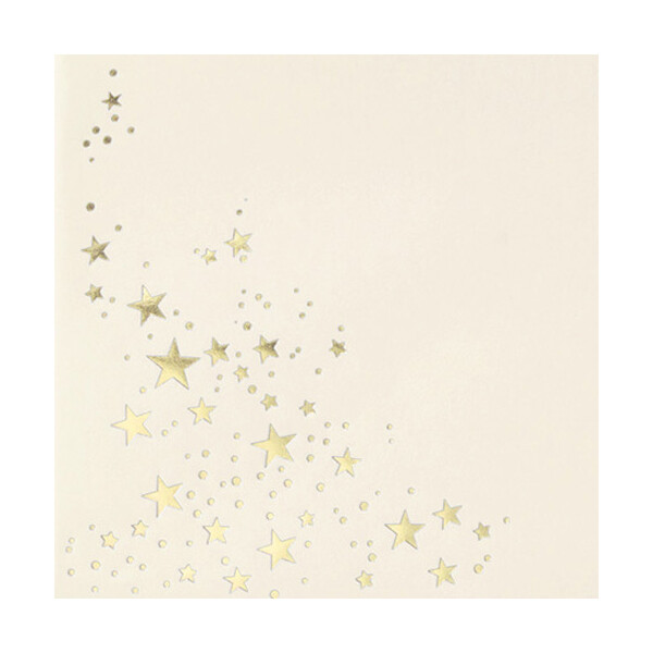 25x Briefumschläge mit Metallic Sternen - DIN Lang - Gold geprägter Sternenregen - Farbe: creme, Nassklebung, 100 g/m² - 110 x 220 mm - ideal für Weihnachten