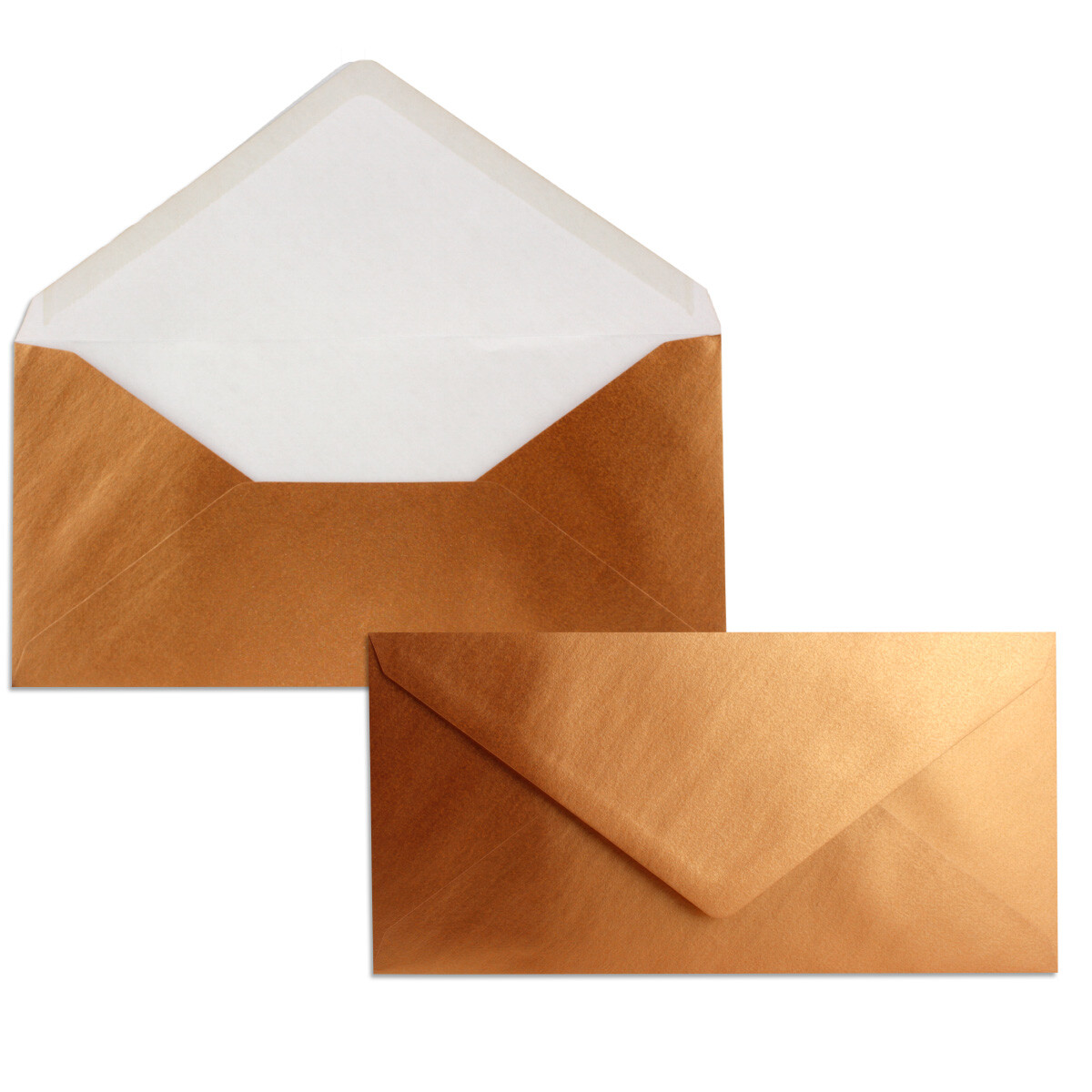 25 Brief-Umschläge Kupfer Metallic DIN Lang - 110 x...