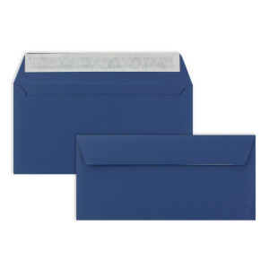 50 Brief-Umschläge DIN Lang - Dunkel-Blau / Nachtblau - 110 g/m² - 11 x 22 cm - sehr formstabil - Haftklebung - Qualitätsmarke: FarbenFroh by GUSTAV NEUSER