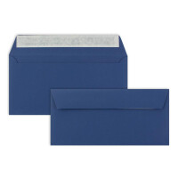 50 Brief-Umschläge DIN Lang - Dunkel-Blau / Nachtblau - 110 g/m² - 11 x 22 cm - sehr formstabil - Haftklebung - Qualitätsmarke: FarbenFroh by GUSTAV NEUSER