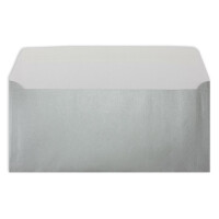 25 Silber-Metallic Brief-Umschläge DIN Lang - 11 x 22 cm - Haftklebung - glänzende Kuverts für große Einladungen und Karten, Hochzeit & Weihnachten