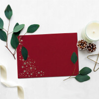 100x Weihnachts-Briefumschläge - DIN B6 - mit Silber-Metallic geprägtem Sternenregen -Farbe: dunkelrot, Nassklebung, 110 g/m² - 120 x 176 mm - Marke: GUSTAV NEUSER