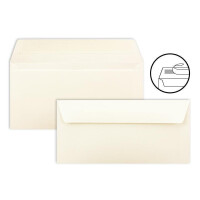 50 Brief-Umschläge DIN Lang - Naturweiß - 110 g/m² - 11 x 22 cm - sehr formstabil - Haftklebung - Qualitätsmarke: FarbenFroh by GUSTAV NEUSER