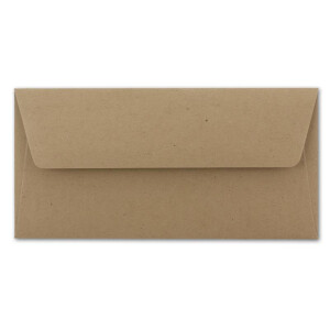 25x Kraftpapier Umschläge DIN Lang - Braun ÖKO - Nassklebung 11 x 22 cm - 120 g/m² breite Verschluss-Lasche - Recycling Papier - von NEUSER PAPIER