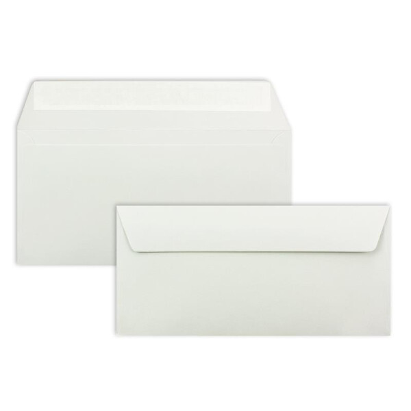 25 Brief-Umschläge DIN Lang - Hellgrau - 110 g/m² - 11 x 22 cm - sehr formstabil - Haftklebung - Qualitätsmarke: FarbenFroh by GUSTAV NEUSER