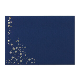 100x Weihnachts-Briefumschläge - DIN B6 - mit Silber-Metallic geprägtem Sternenregen -Farbe: dunkelblau, Nassklebung, 110 g/m² - 120 x 176 mm - Marke: GUSTAV NEUSER
