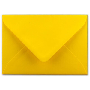 50x Brief-Umschläge Format B6 - Honig-Gelb- 12 x 17,5 cm - Nassklebung mit spitzer Klappe - 110 g/m² - Einladungs-Kuverts