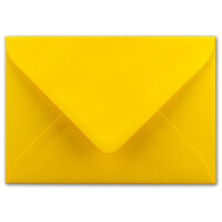 50x Brief-Umschläge Format B6 - Honig-Gelb- 12 x 17,5 cm - Nassklebung mit spitzer Klappe - 110 g/m² - Einladungs-Kuverts