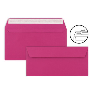 25 Brief-Umschläge DIN Lang - Amarena-Rot gerippt - 110 g/m² - 11 x 22 cm - sehr formstabil - Haftklebung - Qualitätsmarke: FarbenFroh by GUSTAV NEUSER