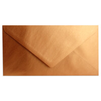 100 Brief-Umschläge Kupfer Metallic DIN Lang - 110 x 220 mm (11 x 22 cm) - Nassklebung ohne Fenster - Ideal für Einladungs-Karten - Serie FarbenFroh