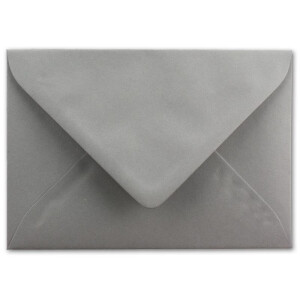 25x Brief-Umschläge Format B6 - Graphit - Dunkel-Grau- 12 x 17,5 cm - Nassklebung mit spitzer Klappe - 110 g/m² - Einladungs-Kuverts