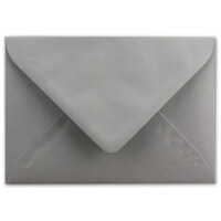 25x Brief-Umschläge Format B6 - Graphit - Dunkel-Grau- 12 x 17,5 cm - Nassklebung mit spitzer Klappe - 110 g/m² - Einladungs-Kuverts