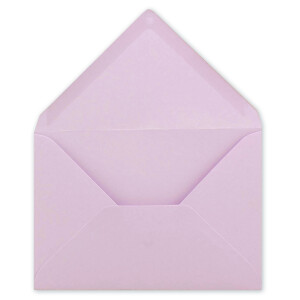 50x Brief-Umschläge Format B6 - Lila- 12 x 17,5 cm - Nassklebung mit spitzer Klappe - 110 g/m² - Einladungs-Kuverts