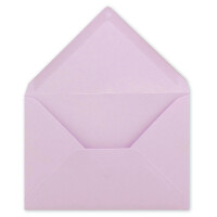 50x Brief-Umschläge Format B6 - Lila- 12 x 17,5 cm - Nassklebung mit spitzer Klappe - 110 g/m² - Einladungs-Kuverts