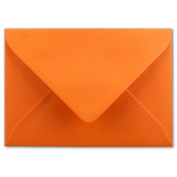 50x Brief-Umschläge Format B6 - Orange- 12 x 17,5 cm - Nassklebung mit spitzer Klappe - 110 g/m² - Einladungs-Kuverts